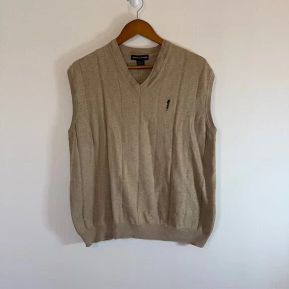 Fairway Outfitter Mens Tan Brown Knit Sleeveless Golf Sweater Vest Sz XL Cotton - Picture 3 of 10